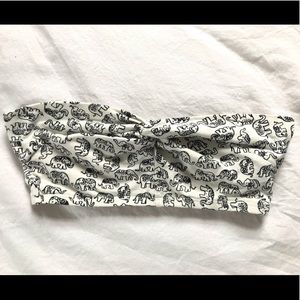 Forever21 size small white elephant print bandeau